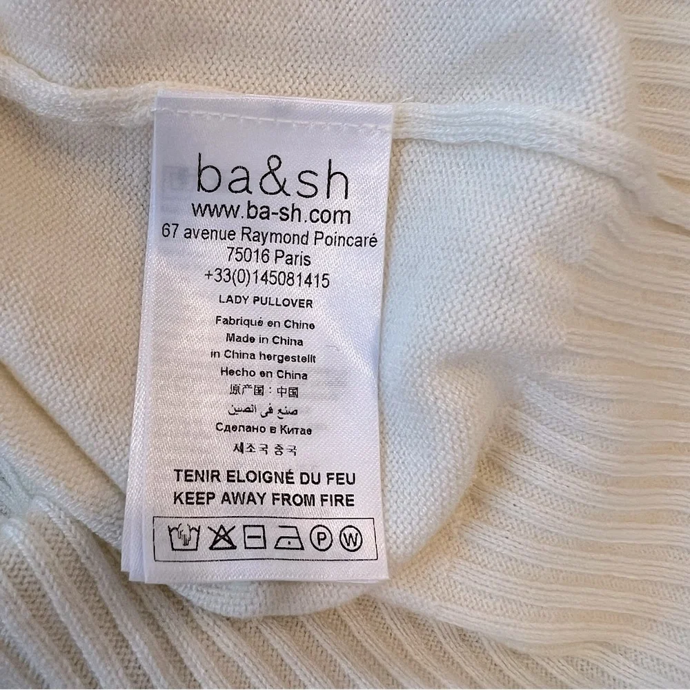 ba&sh White Ribbed Knit Top - Picture 7 of 8